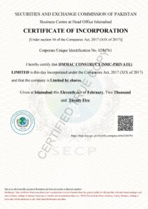 Incorporation Letter for Dmmac